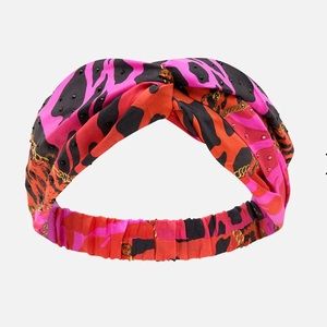 CAMILLA *Always Change Your Spots* silk giraffe print woven boho headband